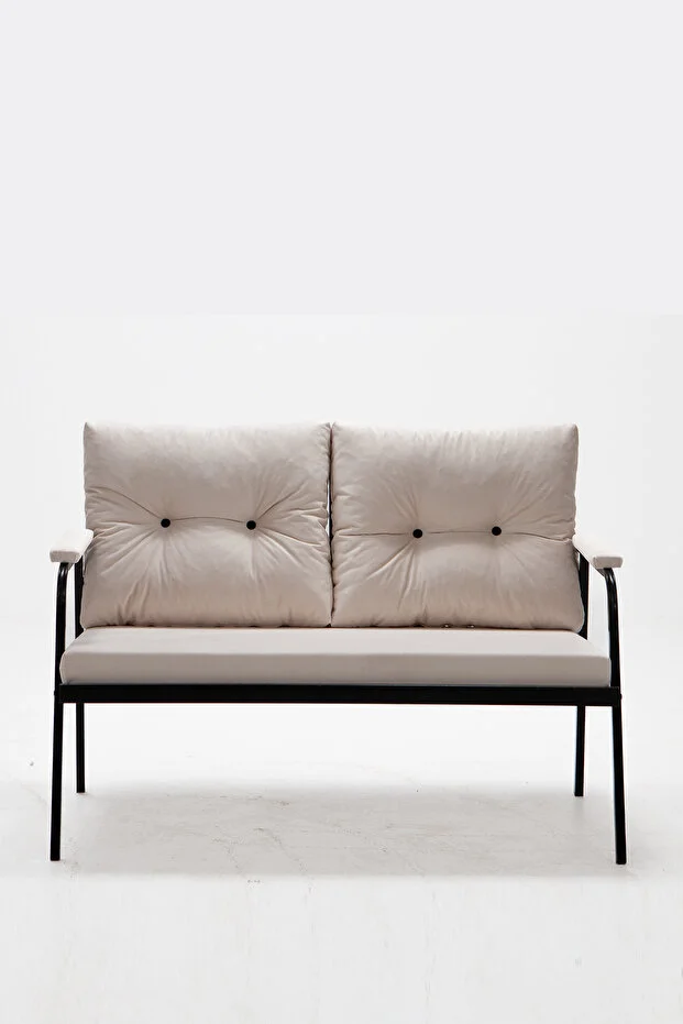 Riva 2 1 1 S Minderli Bahçe Takımı Balkon - Bahçe - Teras Mobilyası / Krem